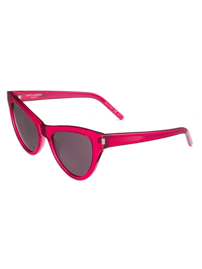 Shop Saint Laurent Women's 54mm Cat Eye Sunglasses In Red