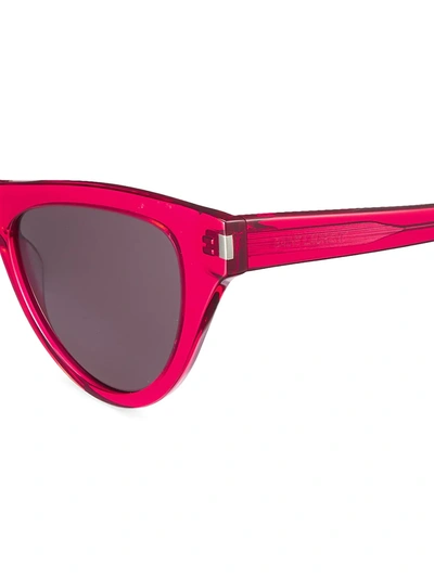 Shop Saint Laurent Women's 54mm Cat Eye Sunglasses In Red