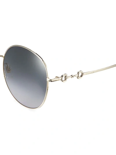 Shop Gucci Women's 59mm Round Oval Sunglasses In Gold