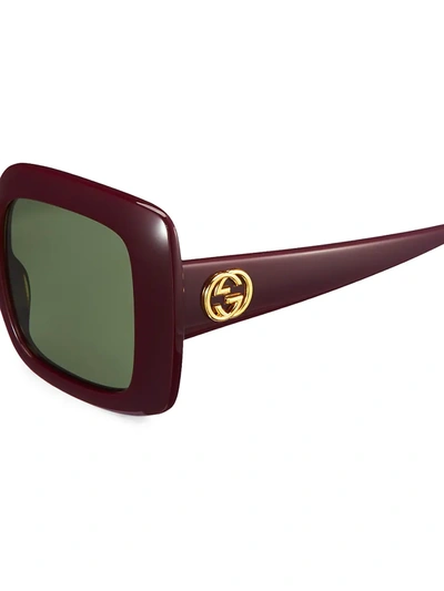 Gucci 52mm Rectangular Squared Sunglasses In Red