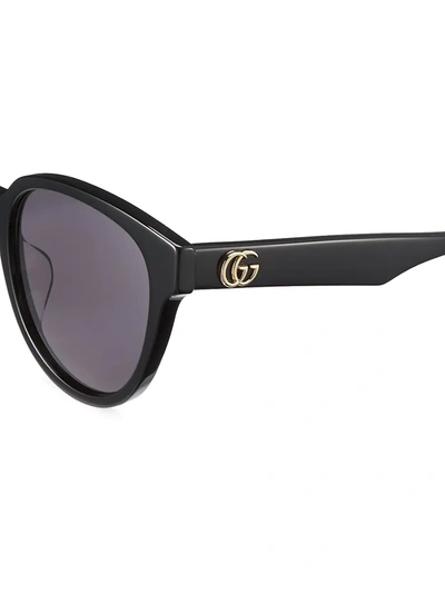 Shop Gucci Women's 53mm Round Oval Panthos Sunglasses In Black