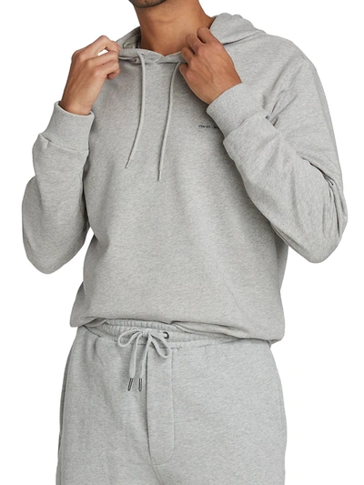Shop Apc Men's Cotton Logo Hoodie In Heathe Red Light Grey