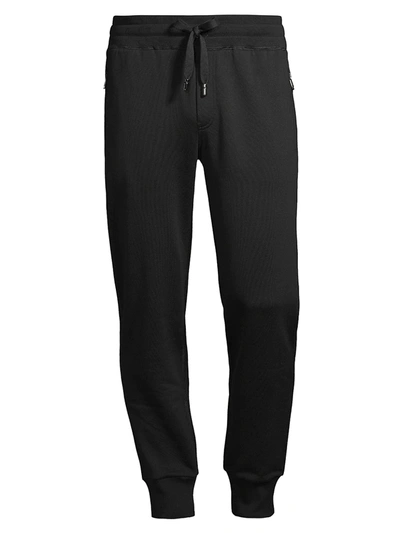 Shop Dolce & Gabbana Men's Logo Plaque Sweatpants In Black
