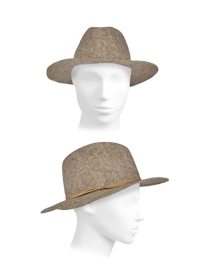 Shop Hat Attack Amelia Suede Tie-trim Hat In Tan