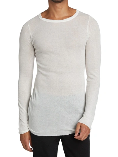 Shop Rick Owens Long-sleeve Rib T-shirt In Milk