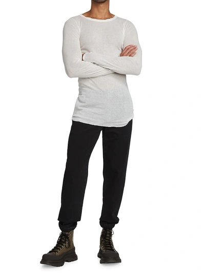 Shop Rick Owens Long-sleeve Rib T-shirt In Milk