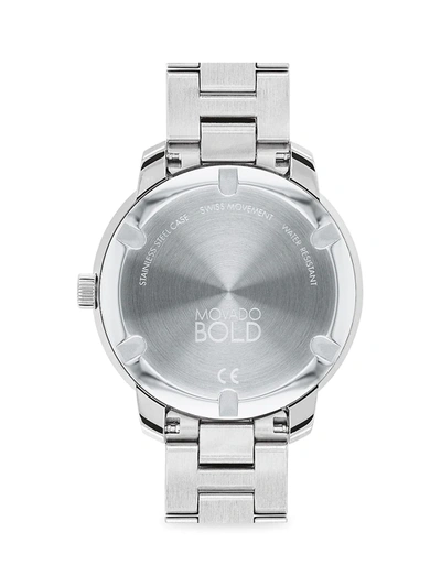 Shop Movado Women's Bold Verso Stainless Steel Bracelet Watch In Silver