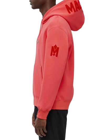 Shop Mackage Krys Logo Hoodie Sweatshirt In Punch