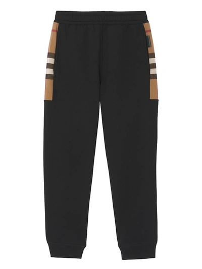 Shop Burberry Men's Stephan Checked Joggers In Black