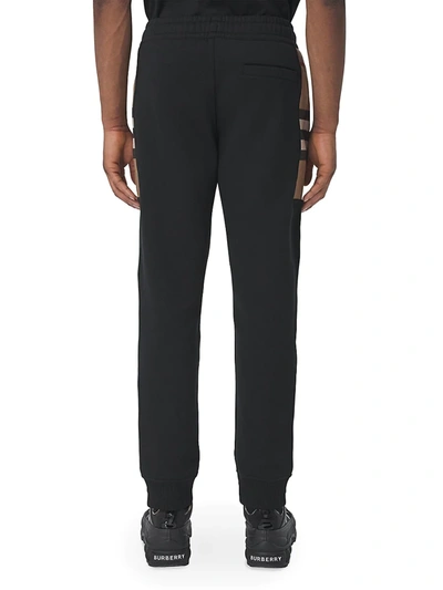 Shop Burberry Men's Stephan Checked Joggers In Black