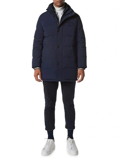 Shop Andrew Marc Men's Shelton Shearling Trim Jacket In Ink