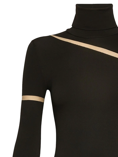 Shop Wolford Women's Leia Turtleneck Bodysuit In Fairly Light Black