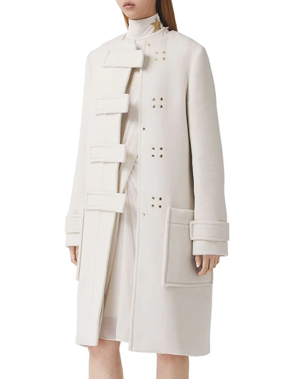Burberry Montgomery Wool-blend W/ Hood In White | ModeSens