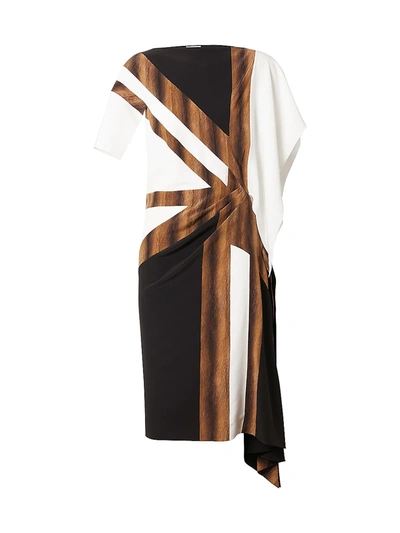 Shop Burberry Colorblock Mini-dress In Black