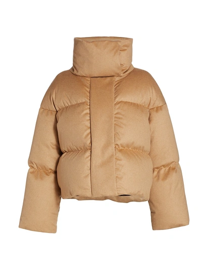 Shop Khaite Raphael Cashmere Puffer Coat In Caramel