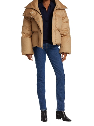 Shop Khaite Raphael Cashmere Puffer Coat In Caramel