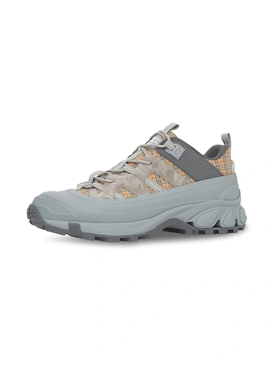 Shop Burberry Arthur Sneakers In Grey Check