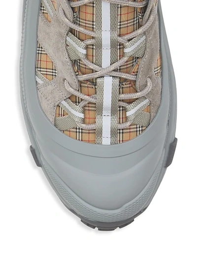 Shop Burberry Arthur Sneakers In Grey Check