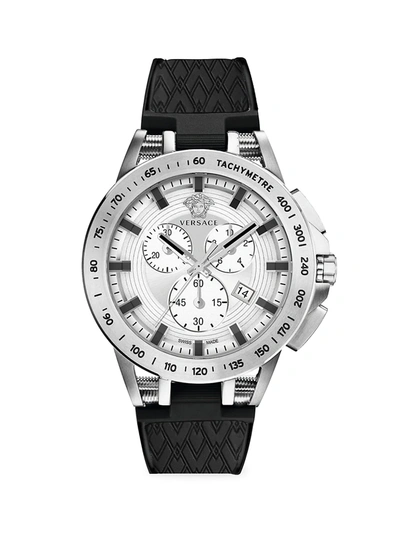 Shop Versace Men's Sport Tech Stainless Steel & Silicone Strap Watch