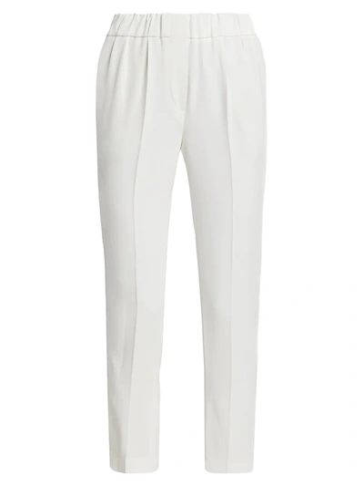 Shop Brunello Cucinelli Women's Ankle Crop Pants In Panama