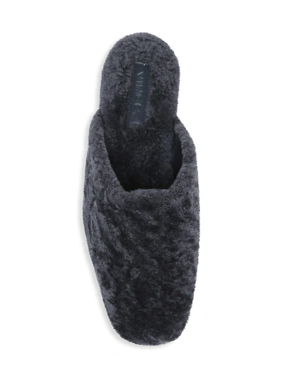 Shop Vince Women's Callum Shearling Slippers In Charcoal Blue