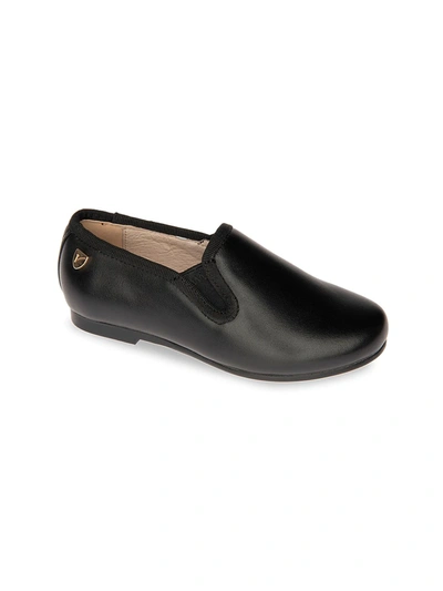 Shop Venettini Little Kid's & Kid's Taylor Leather Slip-on Flats In Black