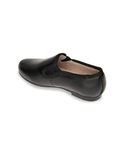Shop Venettini Little Kid's & Kid's Taylor Leather Slip-on Flats In Black