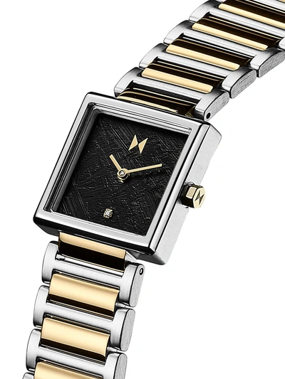 Shop Mvmt Men's Frost Winter Gold Two-tone Stainless Steel Bracelet Watch In Black