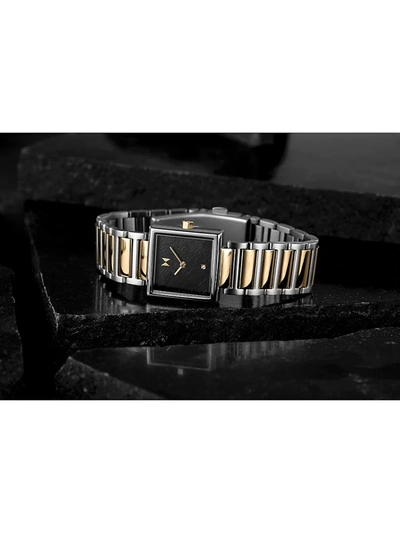 Shop Mvmt Men's Frost Winter Gold Two-tone Stainless Steel Bracelet Watch In Black