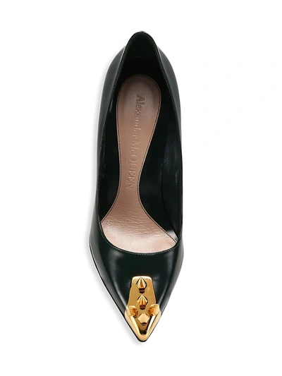 Shop Alexander Mcqueen Women's Punk Stud Spiked Toe Pumps In Forest Green