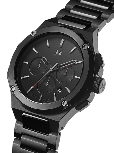 Shop Mvmt Men's Raptor Molten Stainless Steel Chronograph Watch In Black
