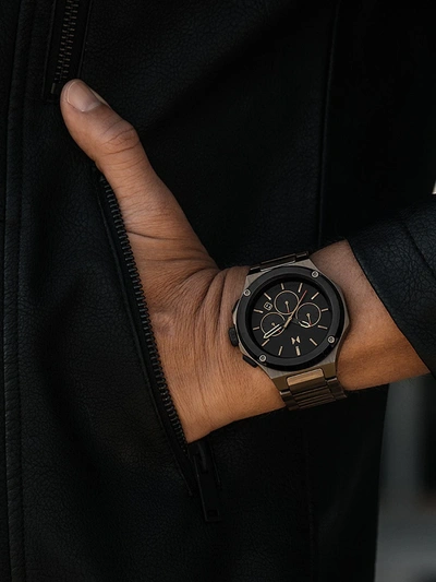 Shop Mvmt Men's Raptor Dune Stainless Steel Chronograph Watch In Black