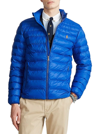 Shop Polo Ralph Lauren Zip-up Packable Jacket In Sapphire Star
