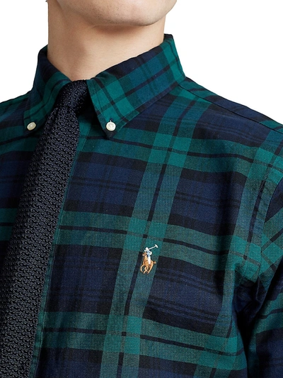 Shop Polo Ralph Lauren Classic-fit Plaid Oxford Shirt In Green Navy