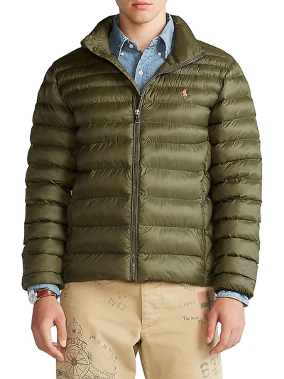 Shop Polo Ralph Lauren Men's Zip-up Packable Jacket In Dark Loden