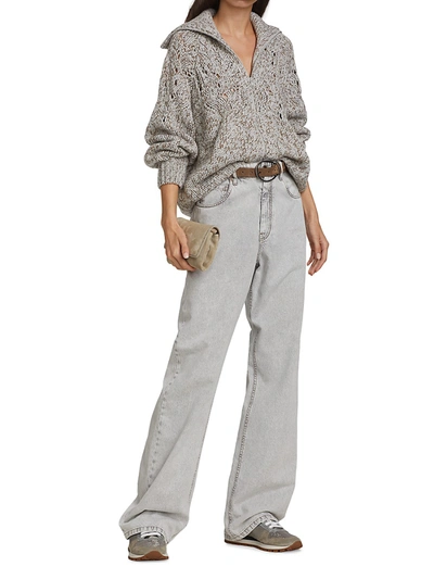 Shop Brunello Cucinelli Wide-leg Jeans In Vintage Wash