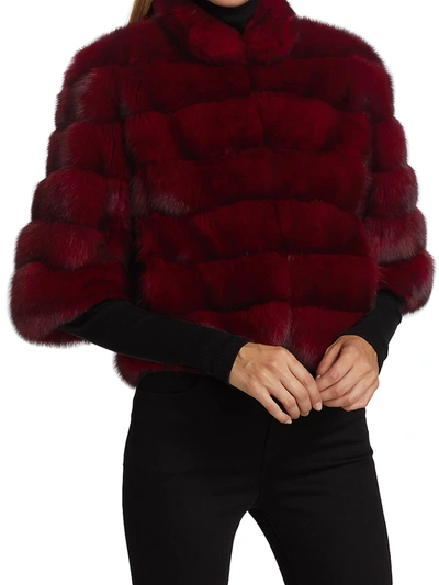 Shop The Fur Salon Sable Fur Crop Jacket In Red