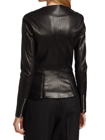 Shop The Row Women's Anasta Bonded Leather Jacket In Black