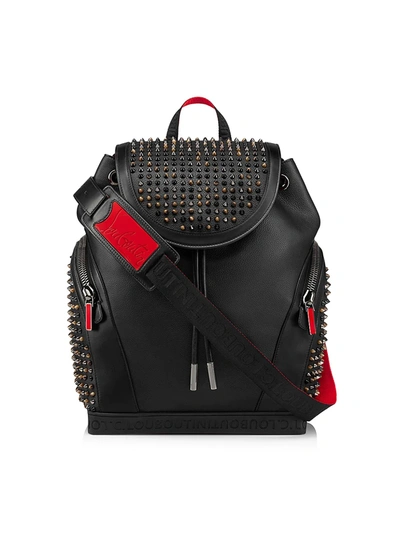 Shop Christian Louboutin Explorafunk Leather Backpack In Black Black Mix Corne
