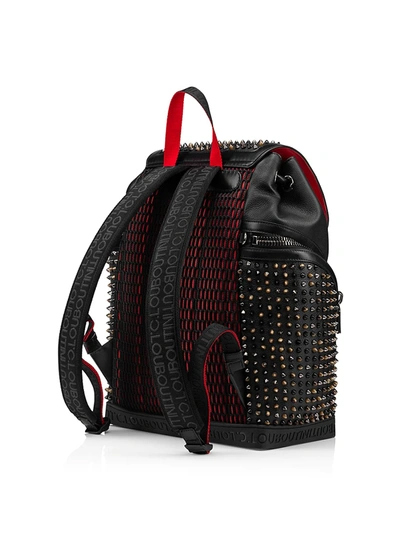 Shop Christian Louboutin Explorafunk Leather Backpack In Black Black Mix Corne
