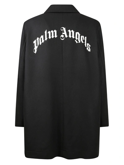 Shop Palm Angels Wool Blend Coat In Black