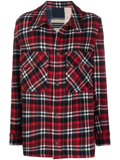 Shop Pierre-louis Mascia Check-print Wool Shirt In Rot