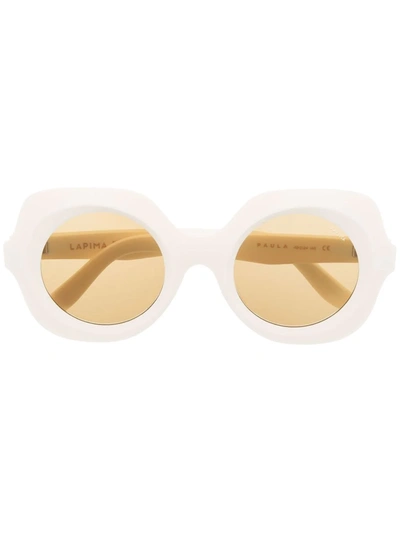 Shop Lapima Paula Natural Vintage Sunglasses In Weiss