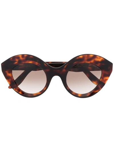 Shop Lapima Nina Round-frame Sunglasses In Braun