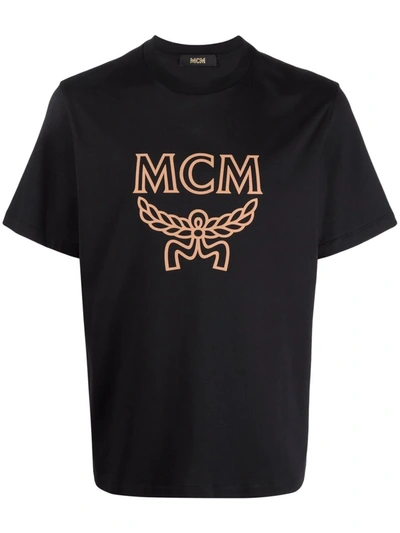 Shop Mcm Logo-print T-shirt In Schwarz