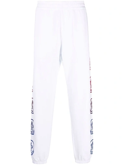Shop Moncler Logo-print Sweatpants In Weiss