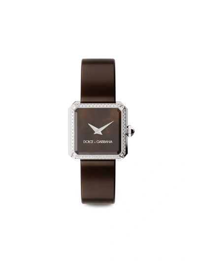 Shop Dolce & Gabbana Sofia 24mm Watch In Brown