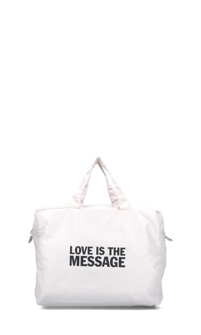 Shop Honey Fucking Dijon "love Is The Message" Tote Bag In White