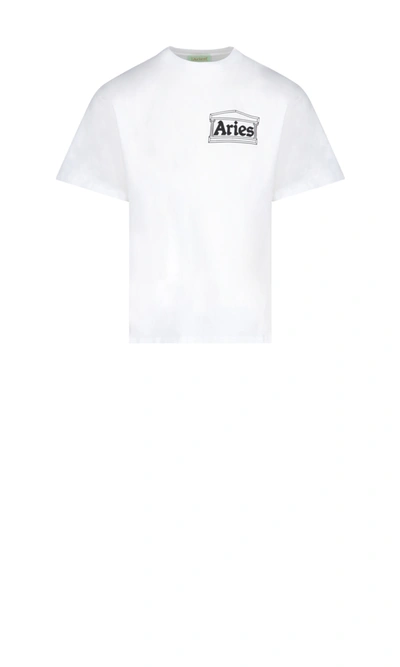 Shop Aries "mystic Business" T-shirt In White