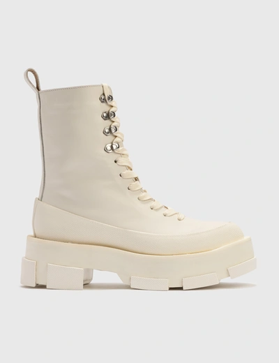 Shop Both Gao Platform Combat Boots In White